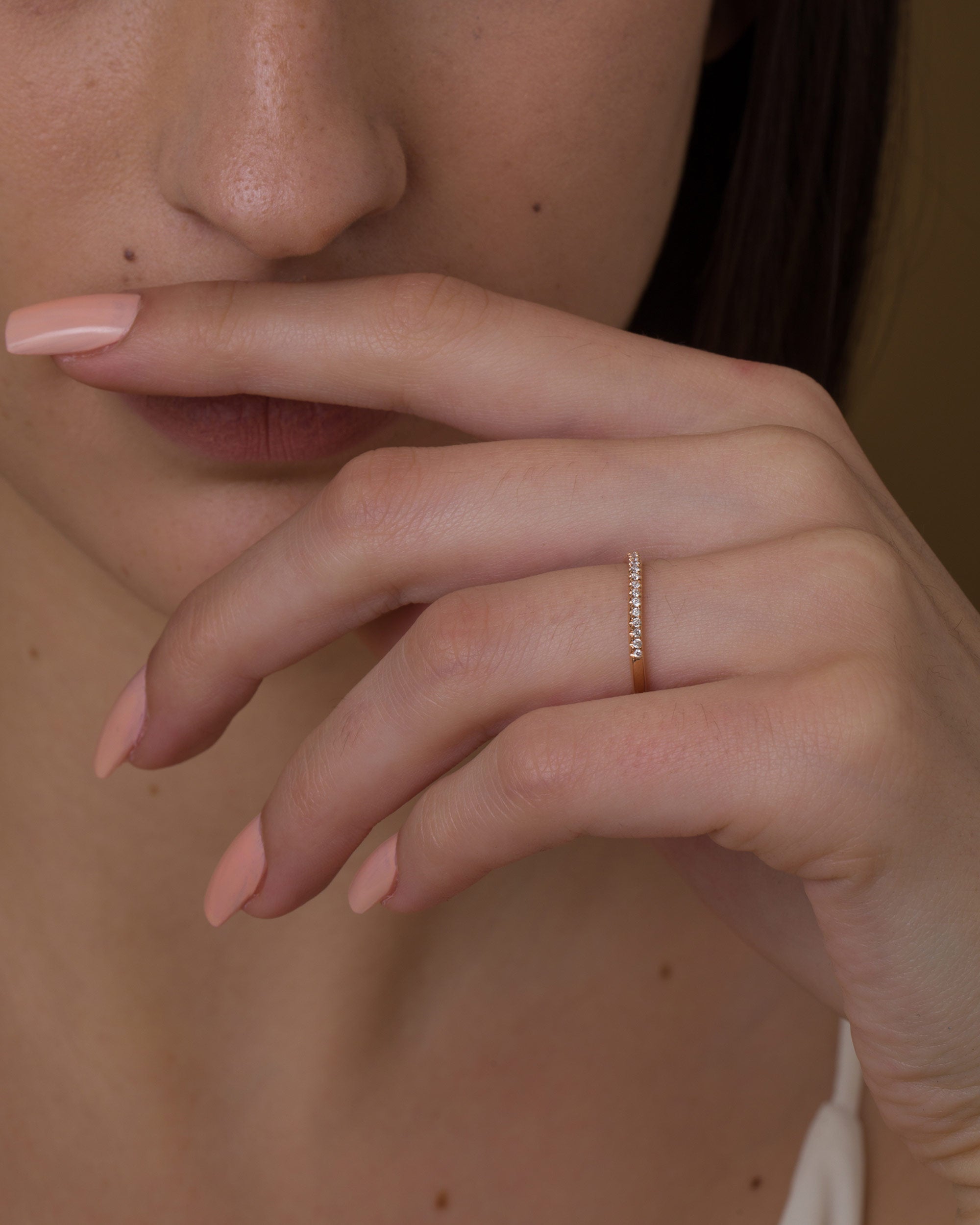 0.18 CT  Round Half Eternity Lab Grown Diamond Wedding Band