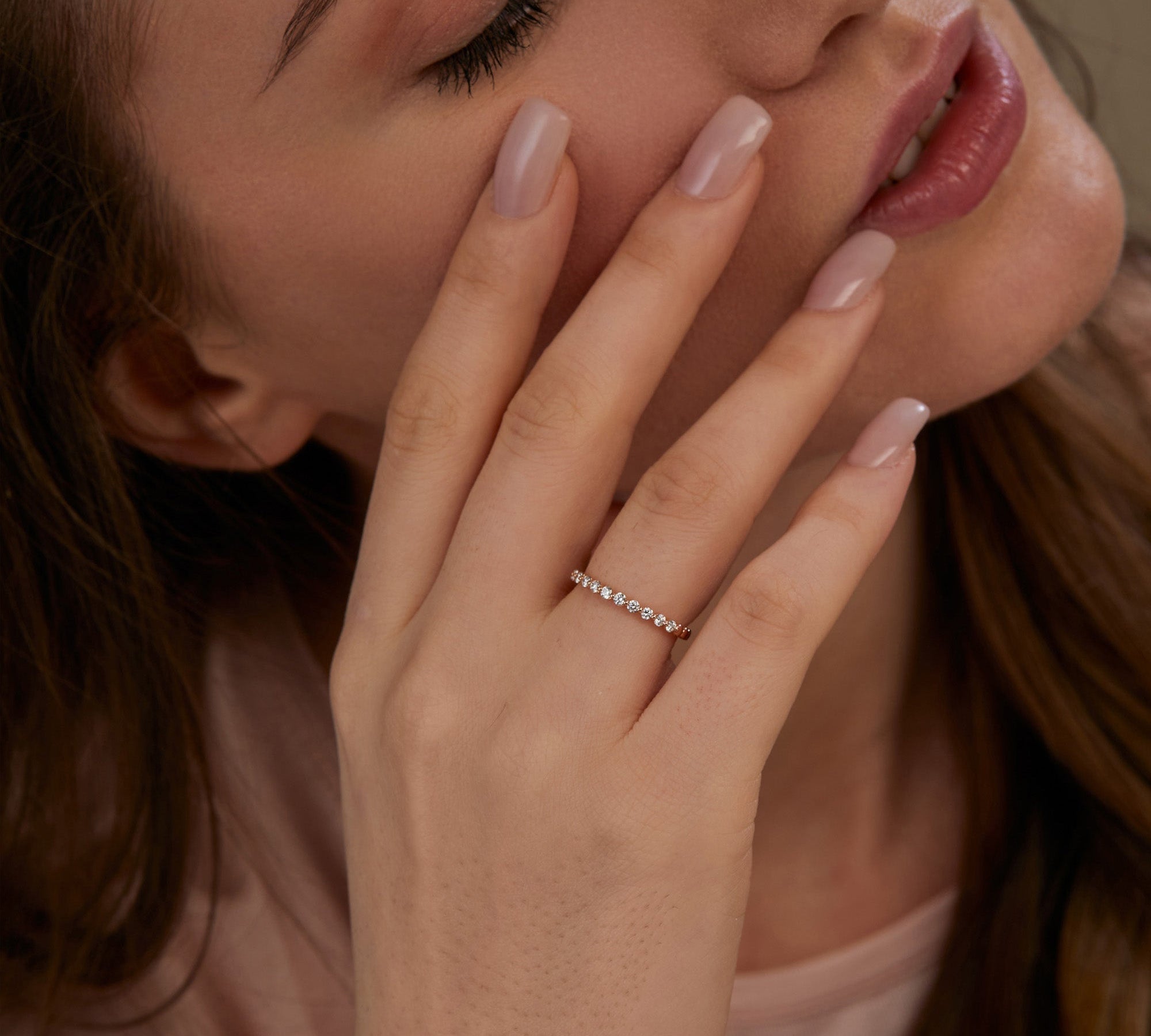 0.23 CT Round Half Eternity Lab Grown Diamond Wedding Band