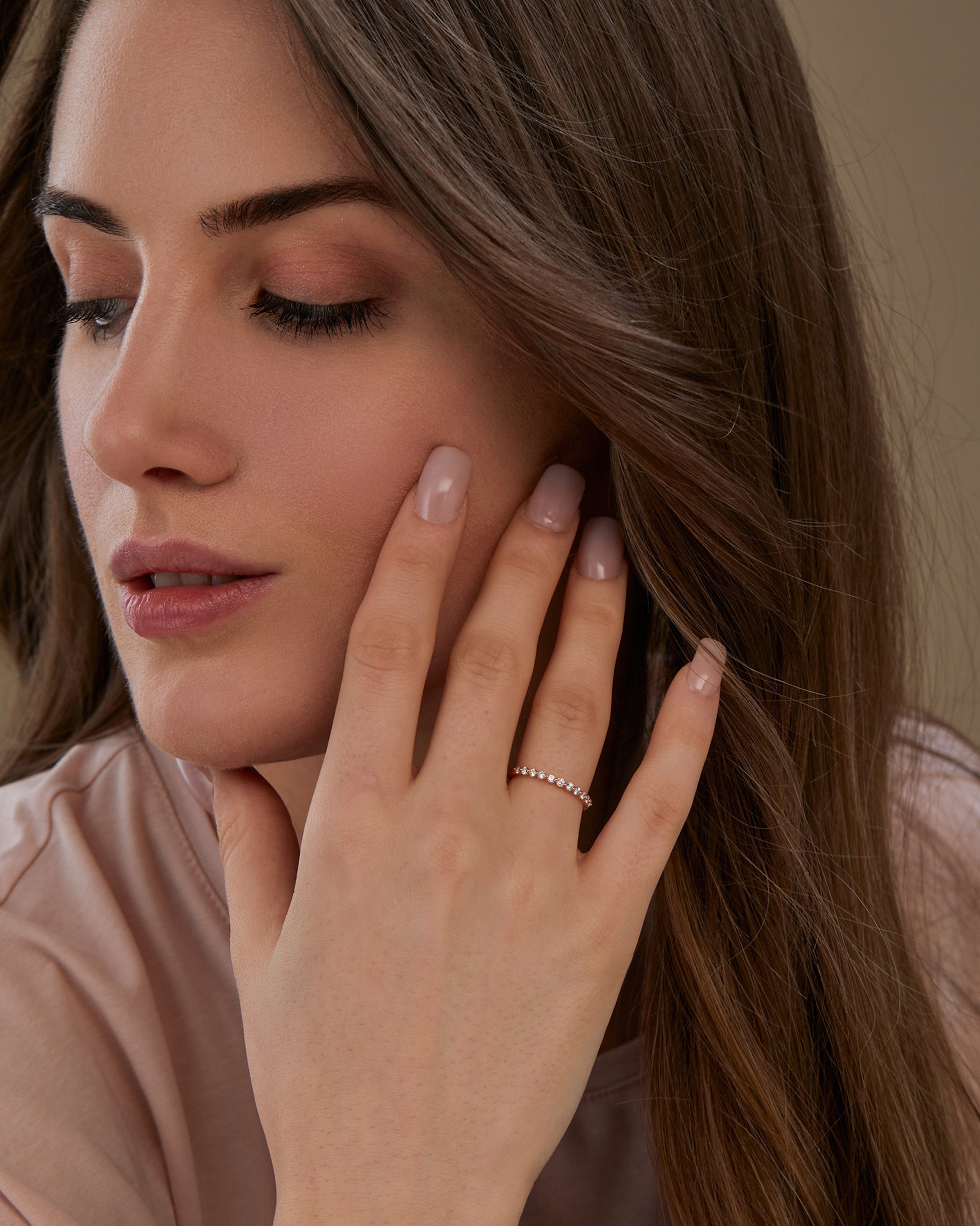 0.23 CT Round Half Eternity Lab Grown Diamond Wedding Band