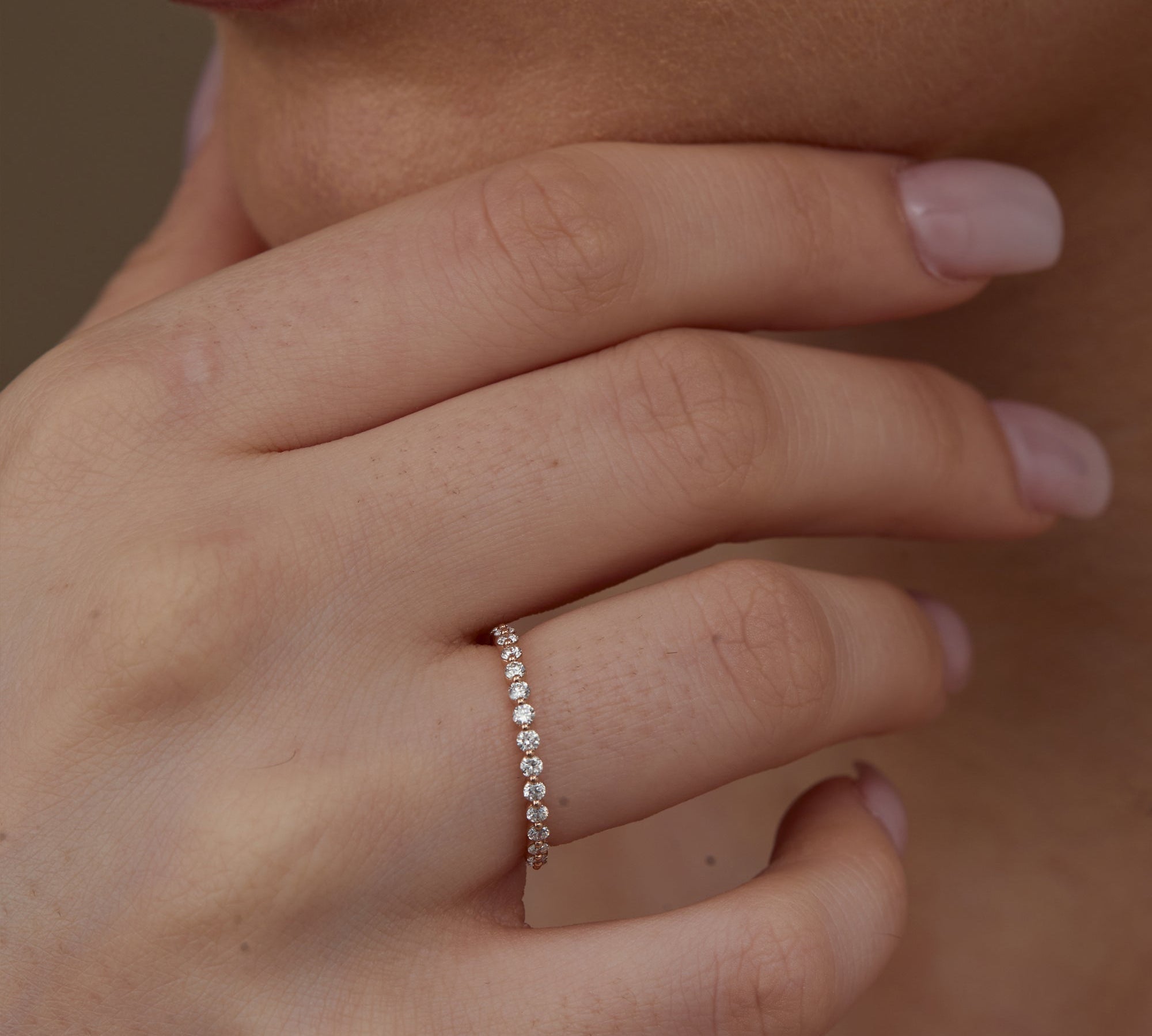 0.4 CT Round Full Eternity Lab Grown Diamond Wedding Band