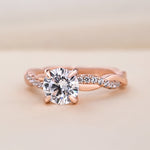 Round Twisted Pave Lab Grown Diamond Engagement Ring