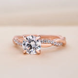 Round Twisted Pave Lab Grown Diamond Engagement Ring