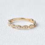 0.16 CT Round Cut Vintage Moissanite Wedding Band 1
