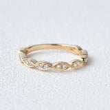 0.16 CT Round Cut Vintage Moissanite Wedding Band 1