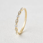 0.12 CT Round Cut Milgrain Moissanite Wedding Band 2