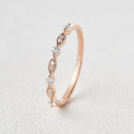 0.12 CT Round Cut Milgrain Moissanite Wedding Band 3
