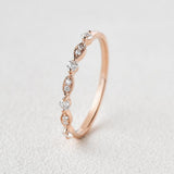 0.12 CT Round Cut Milgrain Moissanite Wedding Band 3