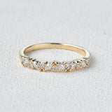 0.26 CT Marquise And Round Cluster Moissanite Wedding Band 1