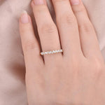 0.26 CT Marquise And Round Cluster Moissanite Wedding Band 3
