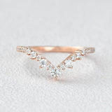 0.25 CT Round Cut Curved Moissanite Wedding Band 5