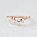 0.2 CT Marquise And Round Curved Moissanite Wedding Band 1