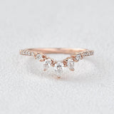 0.2 CT Marquise And Round Curved Moissanite Wedding Band 1