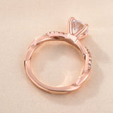 Round Twisted Pave Lab Grown Diamond Engagement Ring