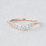 0.22 CT Round Cut Curved Moissanite Wedding Band 1