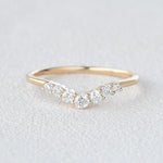 0.22 CT Round Cut Curved Moissanite Wedding Band 3