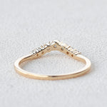 0.22 CT Round Cut Curved Moissanite Wedding Band 2