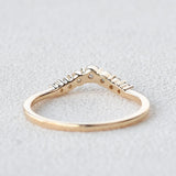 0.22 CT Round Cut Curved Moissanite Wedding Band 2