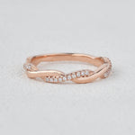 0.12 CT Round Cut Twisted Moissanite Wedding Band 1