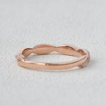 0.12 CT Round Cut Twisted Moissanite Wedding Band 2