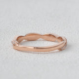 0.12 CT Round Cut Twisted Moissanite Wedding Band 2