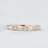 0.24 CT Round And Baguette Alternative Moissanite Wedding Band 1