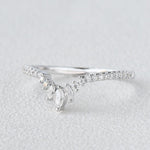 0.36 CT Marquise And Round Curved Moissanite Wedding Band 5