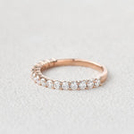 0.24 CT Round Cut Half Eternity Moissanite Wedding Band 1