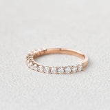0.24 CT Round Cut Half Eternity Moissanite Wedding Band 1