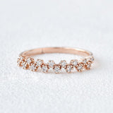 0.2 CT Round Cut Cluster Moissanite Wedding Band 1