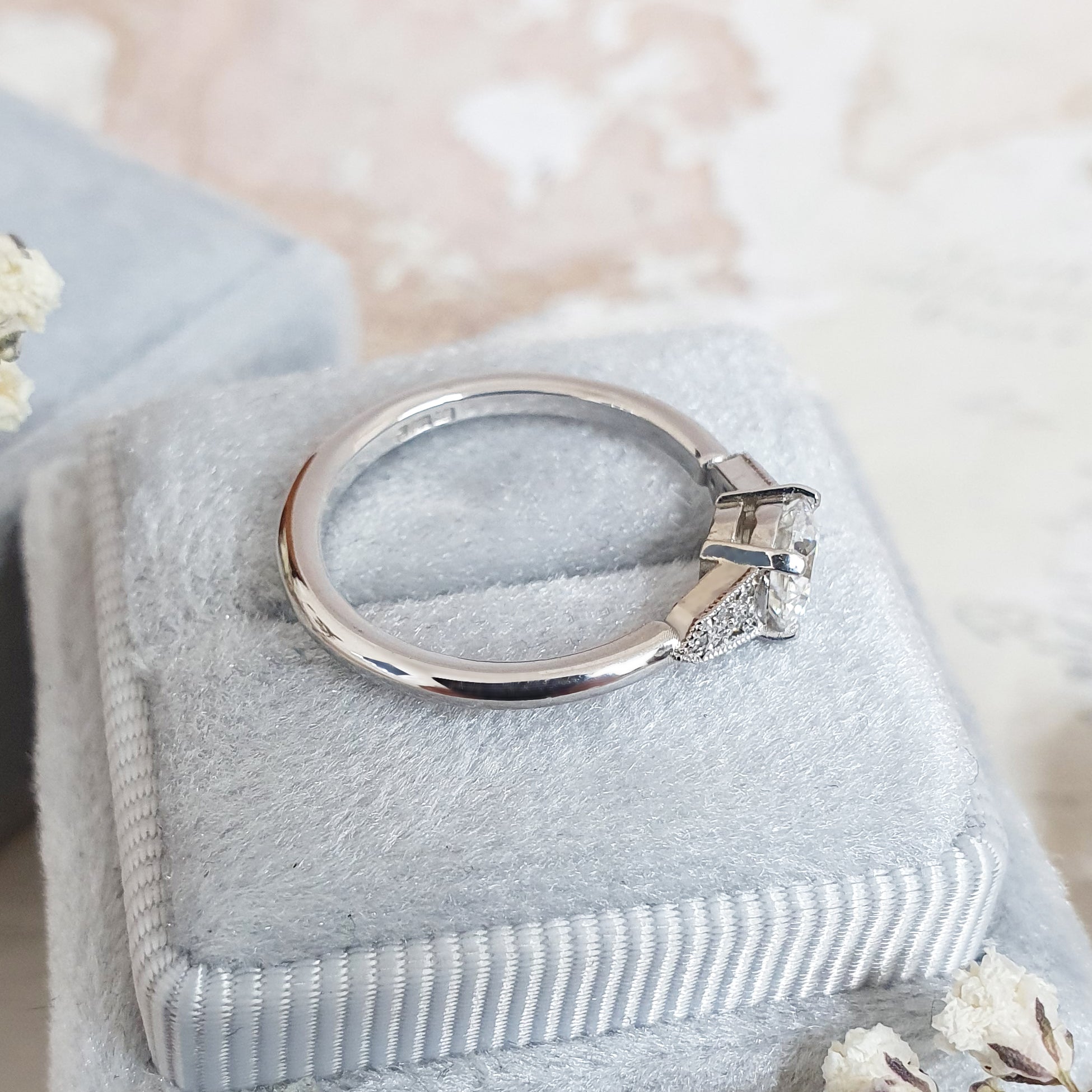 Round Pave Lab Grown Diamond Engagement Ring