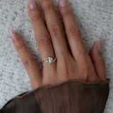 1.0 - 2.0 CT Oval Cut Lab Grown Diamond Pavé Unique Setting Engagement Ring