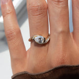 1.0 - 2.0 CT Pear Cut Lab Grown Diamond Pavé Unique Setting Engagement Ring