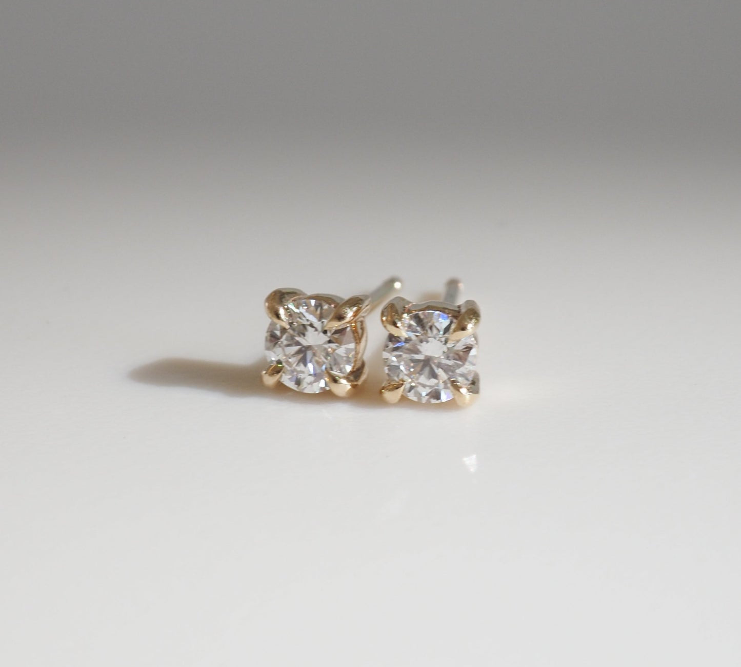 0.05 TCW Round Moissanite Stud Earrings