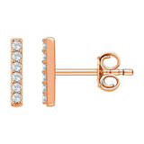 0.12 TCW Round Cut Bar Moissanite Earrings