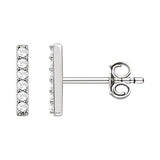 0.12 TCW Round Cut Bar Moissanite Earrings