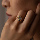 Pear Lab Grown Diamond Two Stone Engagement Ring