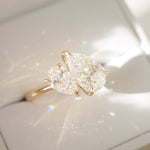1.5 TCW Pear Two Stone Moissanite Engagement Ring