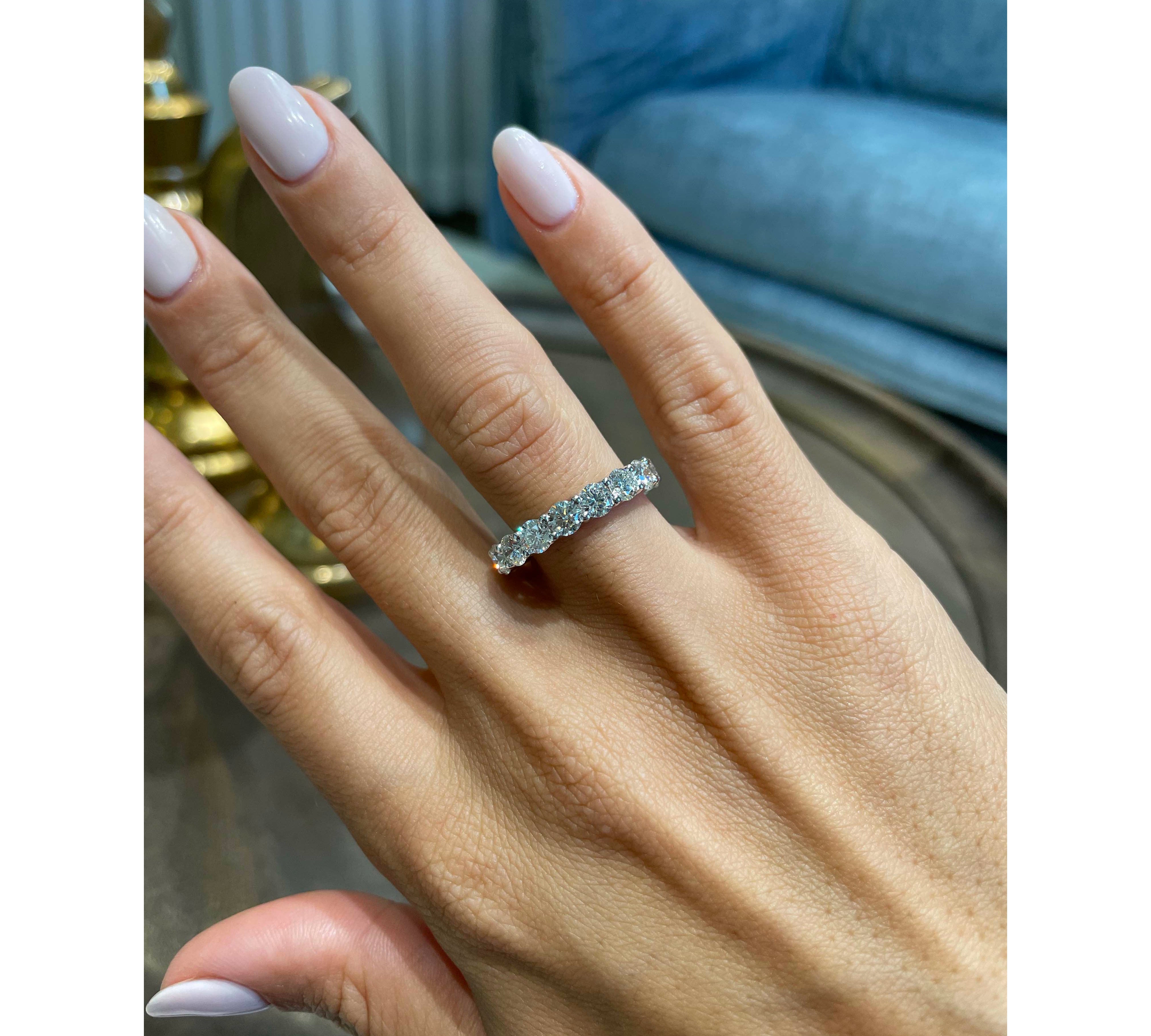 4 CT Round Full Eternity CVD EF/VVS Diamond Wedding Band 2