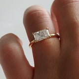 Radiant Solitaire Moissanite Engagement Ring