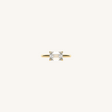 Emerald Solitare Moissanite Engagement Ring