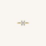 Elongated Cushion Solitaire Moissanite Engagement Ring