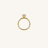 Elongated Cushion Solitaire Moissanite Engagement Ring