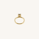 Elongated Cushion Solitaire Moissanite Engagement Ring