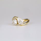 Round & Pear Lab Grown Diamond Two Stone Engagement Ring