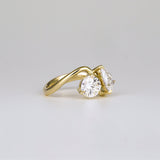Round & Pear Lab Grown Diamond Two Stone Engagement Ring