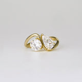 Round & Pear Lab Grown Diamond Two Stone Engagement Ring