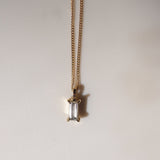 0.5 CT Baguette Cut Solitaire Moissanite Necklace