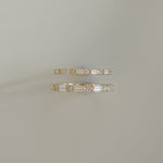 0.40 TCW Baguette & Round Half Eternity Moissanite Wedding Band