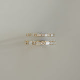 0.40 TCW Baguette & Round Half Eternity Moissanite Wedding Band