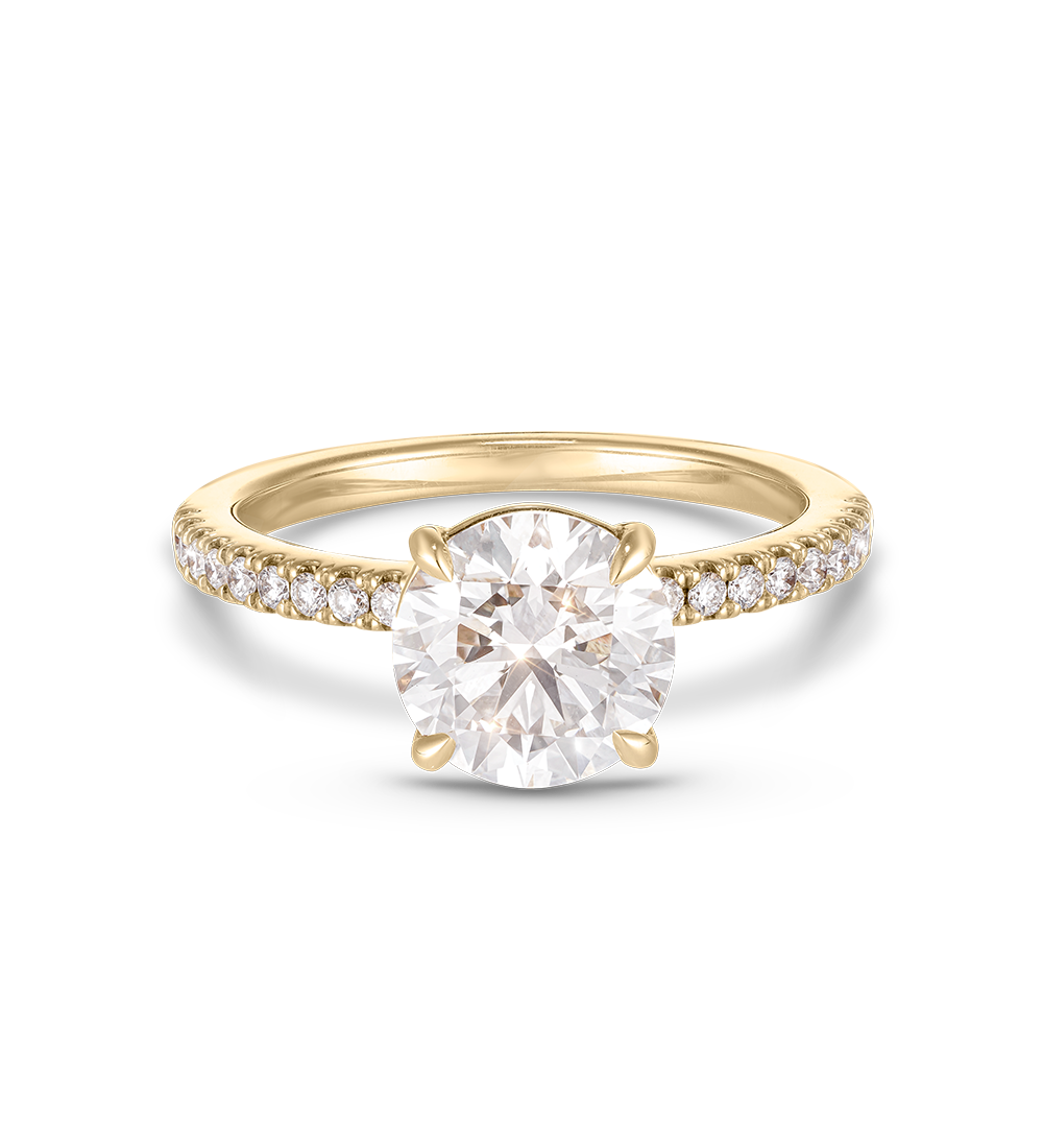 2.08 CT Round Pave Lab Grown Diamond Engagement Ring